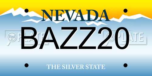 BAZZ20 Nevada License Plate