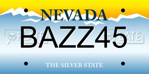 BAZZ45 Nevada License Plate