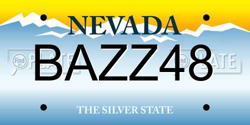 BAZZ48 Nevada License Plate
