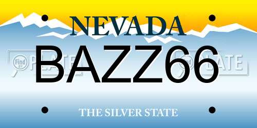 BAZZ66 Nevada License Plate