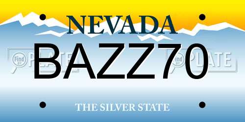 BAZZ70 Nevada License Plate