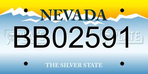 BB02591 Nevada License Plate