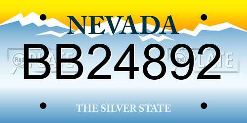 BB24892 Nevada License Plate