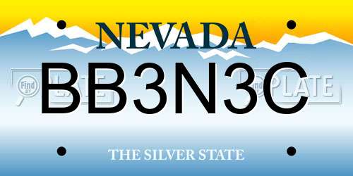 BB3N3C Nevada License Plate