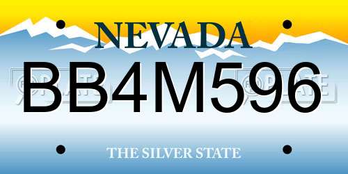 BB4M596 Nevada License Plate