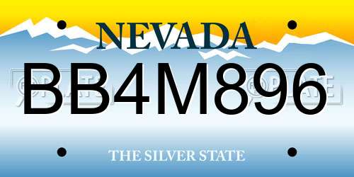 BB4M896 Nevada License Plate