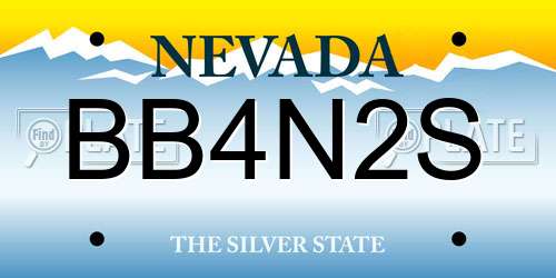 BB4N2S Nevada License Plate