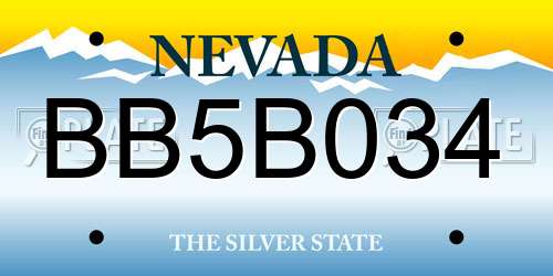 BB5B034 Nevada License Plate