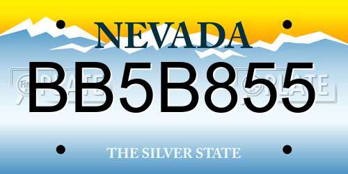 BB5B855 Nevada License Plate