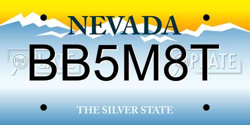 BB5M8T Nevada License Plate