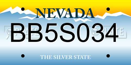 BB5S034 Nevada License Plate