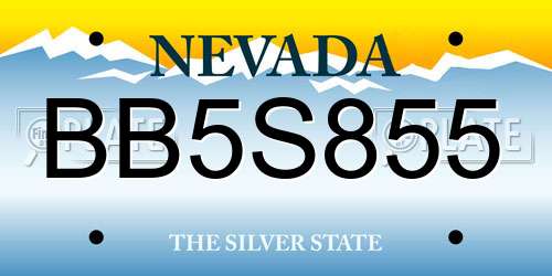 BB5S855 Nevada License Plate