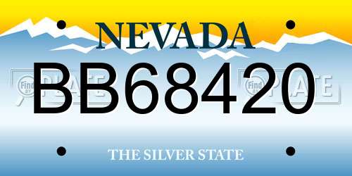 BB68420 Nevada License Plate