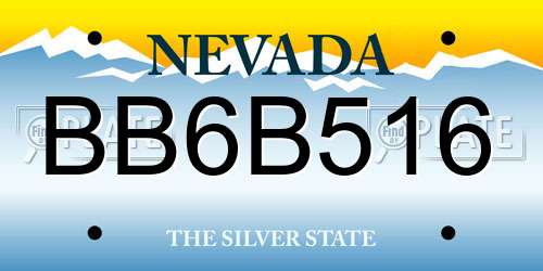BB6B516 Nevada License Plate