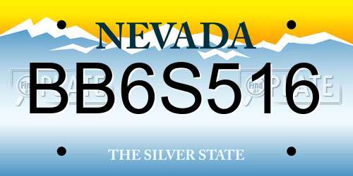 BB6S516 Nevada License Plate