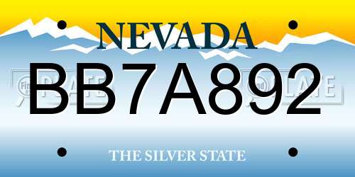 BB7A892 Nevada License Plate