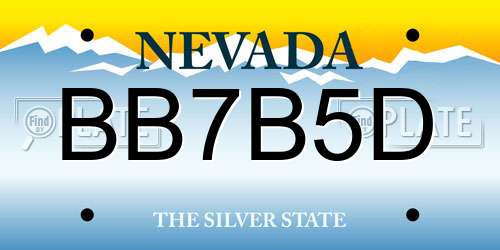 BB7B5D Nevada License Plate