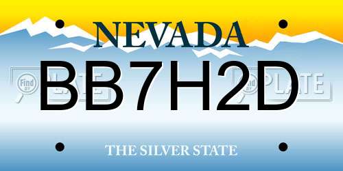 BB7H2D Nevada License Plate