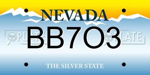 BB7O3 Nevada License Plate