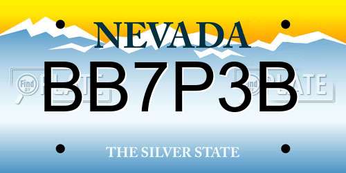 BB7P3B Nevada License Plate