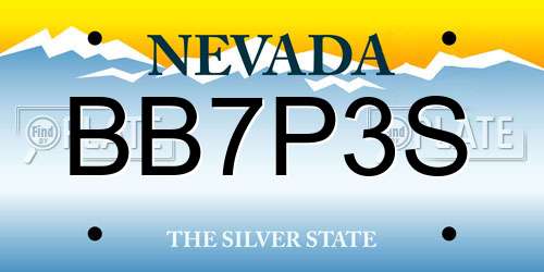 BB7P3S Nevada License Plate