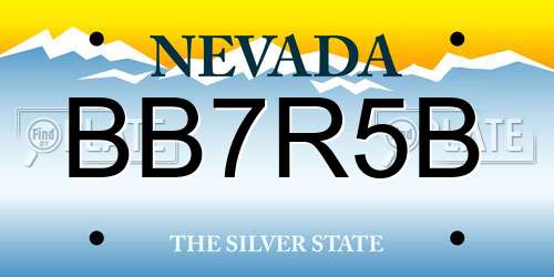 BB7R5B Nevada License Plate