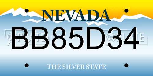 BB85D34 Nevada License Plate