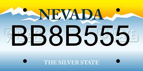 BB8B555 Nevada License Plate