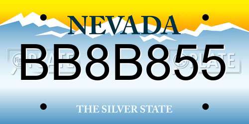 BB8B855 Nevada License Plate