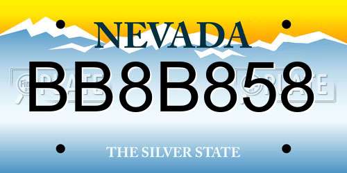 BB8B858 Nevada License Plate