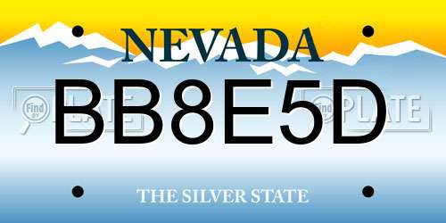 BB8E5D Nevada License Plate