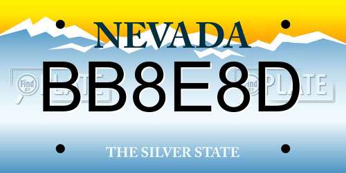 BB8E8D Nevada License Plate