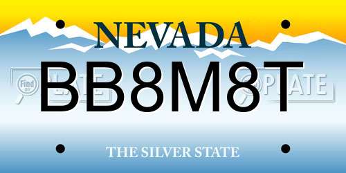 BB8M8T Nevada License Plate