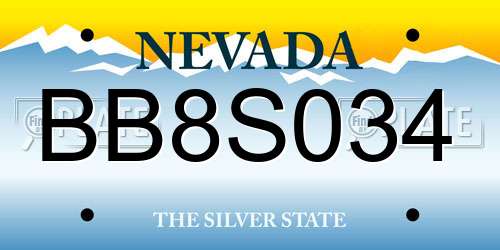 BB8S034 Nevada License Plate