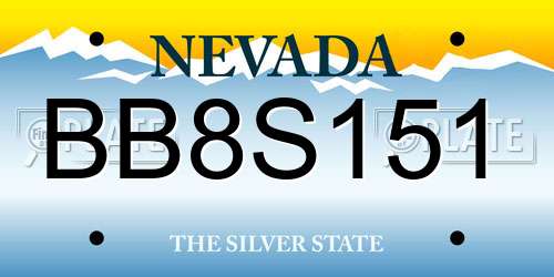 BB8S151 Nevada License Plate