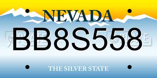 BB8S558 Nevada License Plate
