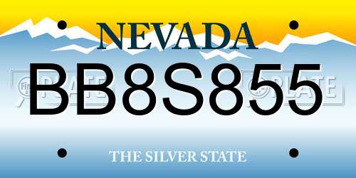 BB8S855 Nevada License Plate