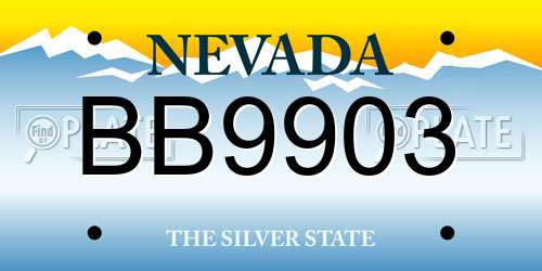 BB9903 Nevada License Plate