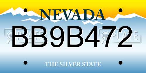 BB9B472 Nevada License Plate