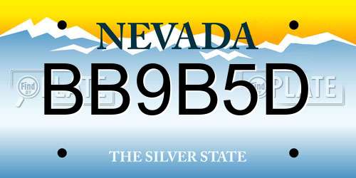 BB9B5D Nevada License Plate