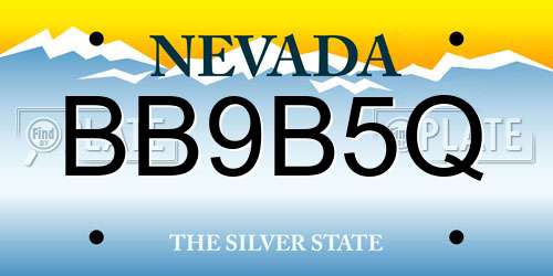 BB9B5Q Nevada License Plate