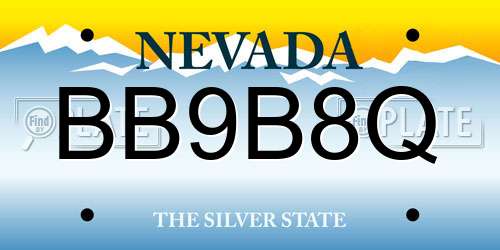 BB9B8Q Nevada License Plate