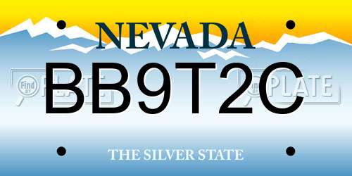 BB9T2C Nevada License Plate