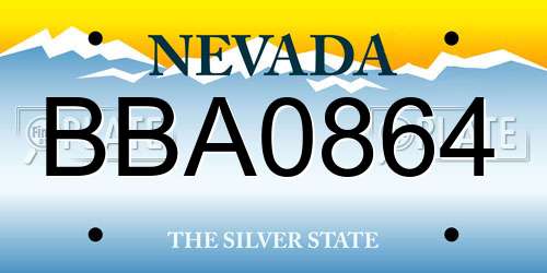 BBA0864 Nevada License Plate