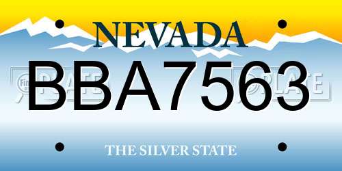 BBA7563 Nevada License Plate