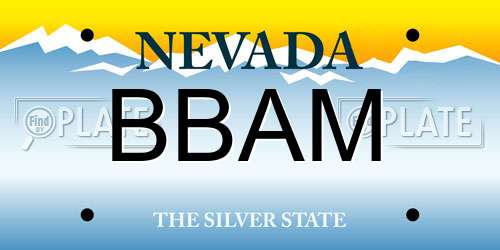 BBAM Nevada License Plate
