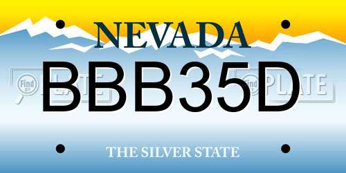 BBB35D Nevada License Plate
