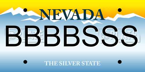BBBBSSS Nevada License Plate