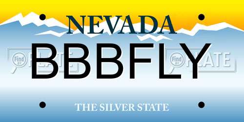 BBBFLY Nevada License Plate