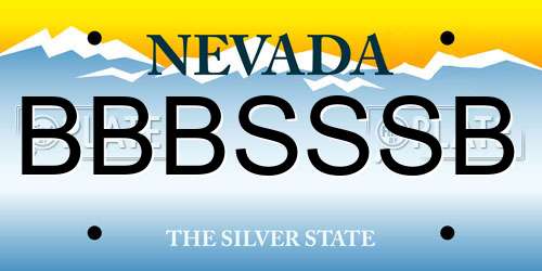 BBBSSSB Nevada License Plate
